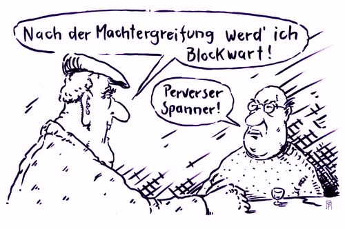 Cartoon: neue jobs (medium) by Andreas Prüstel tagged afd,machtergreifung,blockwart,pervers,spanner,rechtsruck,rechtsradikal,flüchtlinge,flüchtlingspolitik,cartoon,karikatur,andreas,pruestel,afd,machtergreifung,blockwart,pervers,spanner,rechtsruck,rechtsradikal,flüchtlinge,flüchtlingspolitik,cartoon,karikatur,andreas,pruestel