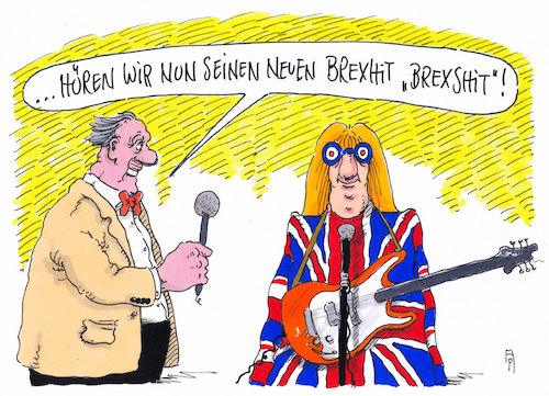 Cartoon: neuer hit (medium) by Andreas Prüstel tagged brexit,brexhit,pop,brexshit,cartoon,karikatur,andreas,pruestel,brexit,brexhit,pop,brexshit,cartoon,karikatur,andreas,pruestel
