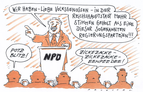 Cartoon: NPD FDP (medium) by Andreas Prüstel tagged berlinwahl,npd,fdp,berlin,wahl,npd,fdp,wahlen