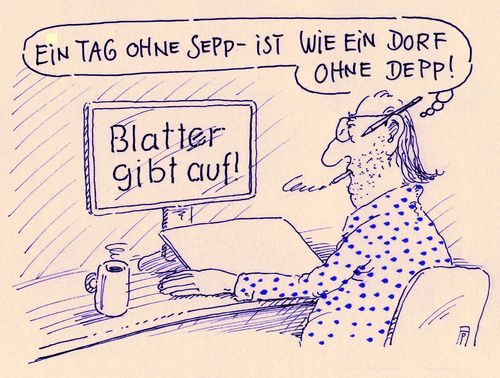 Cartoon: ohne sepp (medium) by Andreas Prüstel tagged sepp,blatter,fifa,präsidentschaftsrücktritt,karikaturist,zeichner,cartoonist,dorf,depp,cartoon,karikatur,andreas,pruestel,sepp,blatter,fifa,präsidentschaftsrücktritt,karikaturist,zeichner,cartoonist,dorf,depp,cartoon,karikatur,andreas,pruestel