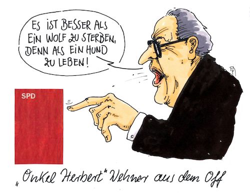 Cartoon: onkel herbert (medium) by Andreas Prüstel tagged spd,herbert,wehner,onkel,groko,opposition,cartoon,karikatur,andreas,pruestel,spd,herbert,wehner,onkel,groko,opposition,cartoon,karikatur,andreas,pruestel