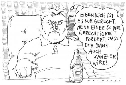 Cartoon: o.t. (medium) by Andreas Prüstel tagged wahlkampf,steinmeier,spd,frank walter steinmeier,spd,wahlkampf,wahlen,wahl,bundeskanzler,kanzler,regierung,bundesregierung,deutschland,partei,parteien,gerecht,gerechtigkeit,frank,walter,steinmeier