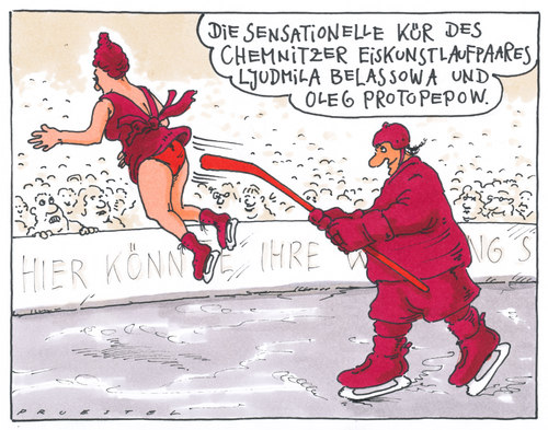 Cartoon: paarlauf (medium) by Andreas Prüstel tagged eiskunstlauf,paarlaufen,kür,eiskunstlauf,kür,paarlaufen,sport,eis,winter