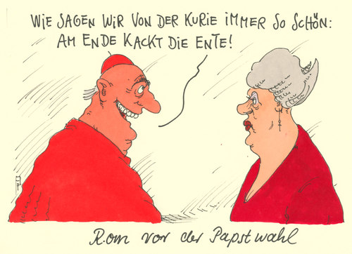 Cartoon: papstwahl (medium) by Andreas Prüstel tagged papst,papstwahl,rom,kurie,vatikan,papst,papstwahl,rom,kurie,vatikan