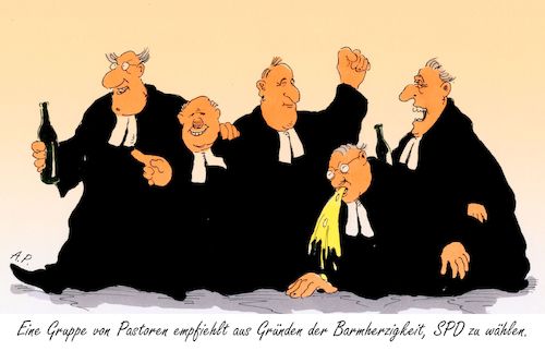 Cartoon: pastoren (medium) by Andreas Prüstel tagged spd,umfragewerte,bundestagswahl,wahlempfehlung,pastoren,barmherzigkeit,cartoon,karikatur,andreas,pruestel,spd,umfragewerte,bundestagswahl,wahlempfehlung,pastoren,barmherzigkeit,cartoon,karikatur,andreas,pruestel