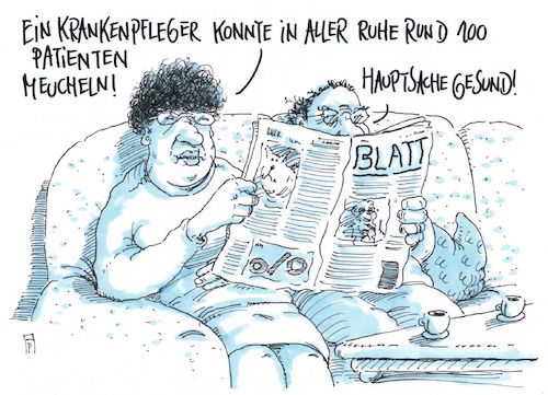 Cartoon: pflegemörder (medium) by Andreas Prüstel tagged massenmörder,krankenpfleger,niedersachsen,oldenburg,delmenhorst,cartoon,karikatur,andreas,pruestel,massenmörder,krankenpfleger,niedersachsen,oldenburg,delmenhorst,cartoon,karikatur,andreas,pruestel