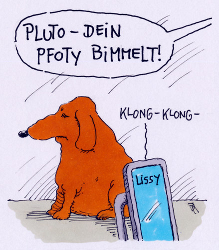 Cartoon: pluto (medium) by Andreas Prüstel tagged hund,pluto,lissy,kommunikation,handy,pfoty,cartoon,karikatur,andreas,pruestel,hund,pluto,lissy,kommunikation,handy,pfoty,cartoon,karikatur,andreas,pruestel