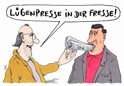 Cartoon: pressing (medium) by Andreas Prüstel tagged lügenpresse,afd,pegida,besorgte,bürger,ängstliche,presse,zeitung,cartoon,karikatur,andreas,pruestel,lügenpresse,afd,pegida,besorgte,bürger,ängstliche,presse,zeitung,cartoon,karikatur,andreas,pruestel