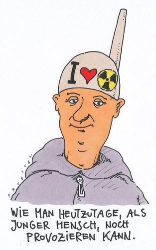 Cartoon: provo (medium) by Andreas Prüstel tagged jugend,jugenkultur,provokation,atomkraft,jugend,jugenkultur,provokation,atomkraft,akw