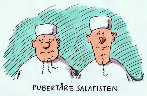 Cartoon: pubertär (medium) by Andreas Prüstel tagged salafisten,jugendliche,pubertät,pubertär,bart,barthaare,islam,islamisten,cartoon,karikatur,andreas,pruestel,salafisten,jugendliche,pubertät,pubertär,bart,barthaare,islam,islamisten,cartoon,karikatur,andreas,pruestel