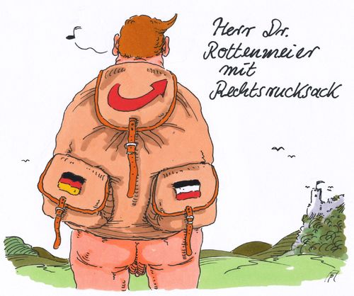 Cartoon: rechtsruck (medium) by Andreas Prüstel tagged landtagswahlen,rechtsruck,rechtsrucksack,afd,rechtspopulismus,rechtsradikal,erzkonservativ,cartoon,karikatur,andreas,pruestel,landtagswahlen,rechtsruck,rechtsrucksack,afd,rechtspopulismus,rechtsradikal,erzkonservativ,cartoon,karikatur,andreas,pruestel