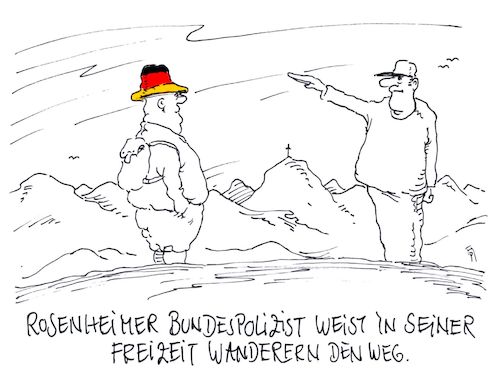 Cartoon: rosenheimer (medium) by Andreas Prüstel tagged bayern,rosenheim,bundespolizisten,hitlergruß,cartoon,karikatur,andreas,pruestel,bayern,rosenheim,bundespolizisten,hitlergruß,cartoon,karikatur,andreas,pruestel