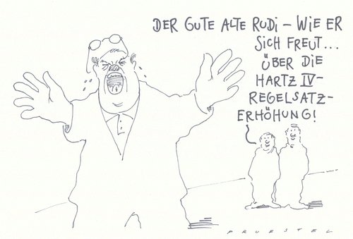 Cartoon: rudi (medium) by Andreas Prüstel tagged hartz4,regelsatz,regelsatzerhöhung,hartz,arbeit,job,arbeitslosigkeit,arbeitslose,arbeitslos,regelsatzerhöhung,regelsatz