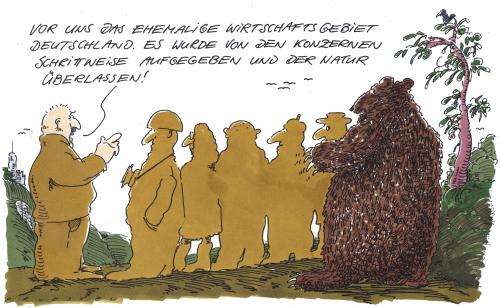 Cartoon: rückblick (medium) by Andreas Prüstel tagged deutschland,wirtschaftstandort