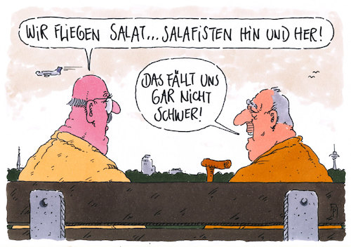 Cartoon: salafistenflug (medium) by Andreas Prüstel tagged abschiebung,salafist,leibwächter,osama,bin,laden,rechtslage,rechtsstaat,cartoon,karikatur,andreas,pruestel,abschiebung,salafist,leibwächter,osama,bin,laden,rechtslage,rechtsstaat,cartoon,karikatur,andreas,pruestel