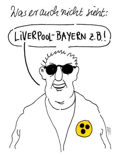 Cartoon: schampingionslieg (medium) by Andreas Prüstel tagged fussball,champions,league,tv,bezahlfernsehen,fc,liverpool,bayern,münchen,cartoon,karikatur,andreas,pruestel,fussball,champions,league,tv,bezahlfernsehen,fc,liverpool,bayern,münchen,cartoon,karikatur,andreas,pruestel