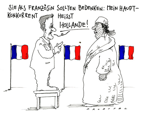 Cartoon: schlitzohr sarkozy (medium) by Andreas Prüstel tagged präsidentschaftswahlen,frankreich,sarkozy,hollande,präsidentschaftswahlen,frankreich,sarkozy,hollande