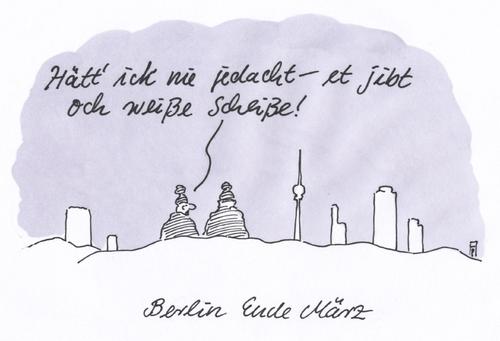 Cartoon: schneemenschen (medium) by Andreas Prüstel tagged winter,frühling,schnee,kälte,berlin,scheiße,winter,frühling,schnee,kälte,berlin,scheiße