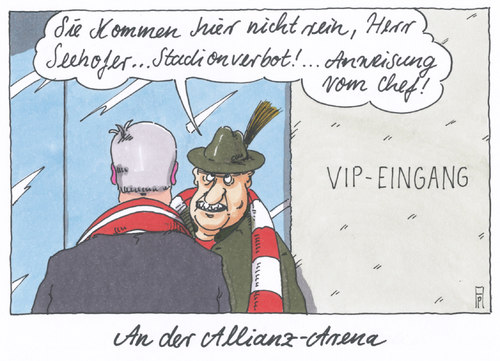 Cartoon: seehofer hoeneß (medium) by Andreas Prüstel tagged horst,seehofer,uli,hoeneß,steuerhinterziehung,distanzierund,csu,münchen,fc,bayern,allianzarena,stadionverbot,cartoon,karikatur,andreas,prüstel,horst,seehofer,uli,hoeneß,steuerhinterziehung,distanzierund,csu,münchen,fc,bayern,allianzarena,stadionverbot,cartoon,karikatur,andreas,prüstel