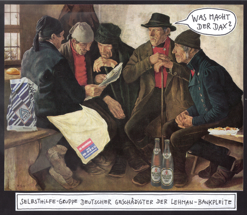 Cartoon: selbsthilfegruppe (medium) by Andreas Prüstel tagged finanzkrise,wirtschaftskrise,lehmanbank,anleger