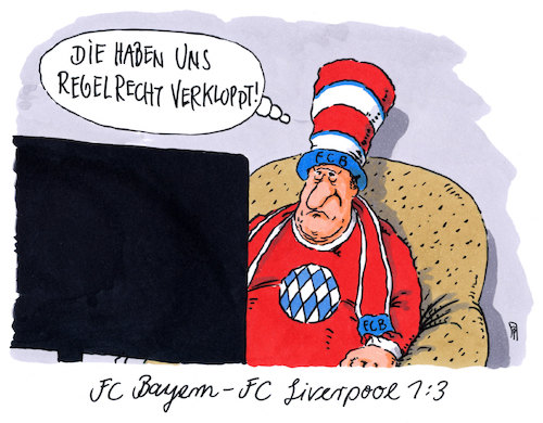 Cartoon: servus bayern (medium) by Andreas Prüstel tagged fußball,champions,league,fc,bayern,münchen,liverpool,trainer,jürgen,klopp,cartoon,karikatur,andreas,pruestel,fußball,champions,league,fc,bayern,münchen,liverpool,trainer,jürgen,klopp,cartoon,karikatur,andreas,pruestel