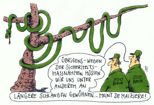 Cartoon: sicherheitsmaßnahmen (medium) by Andreas Prüstel tagged innenminister,de,maiziere,terrorgefahr,maßnahmenkatalog,veranstaltungen,menschenschlangen,kontrollen,personengebindene,eintrittskarten,cartoon,karikatur,andreas,pruestel,innenminister,de,maiziere,terrorgefahr,maßnahmenkatalog,veranstaltungen,menschenschlangen,kontrollen,personengebindene,eintrittskarten,cartoon,karikatur,andreas,pruestel