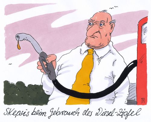 Cartoon: skepsis (medium) by Andreas Prüstel tagged abgasskandal,autokonzerne,betrug,manipulation,dieselgipfel,autokunden,tankstelle,cartoon,karikatur,andreas,pruestel,abgasskandal,autokonzerne,betrug,manipulation,dieselgipfel,autokunden,tankstelle,cartoon,karikatur,andreas,pruestel