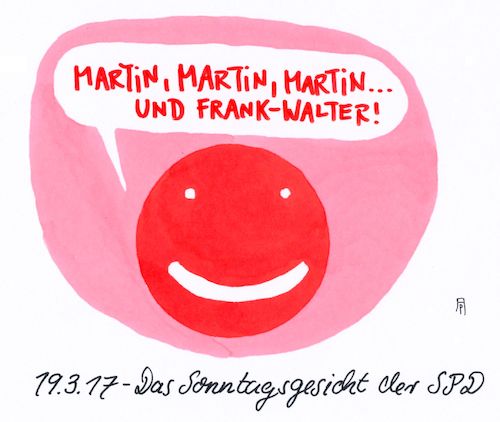 Cartoon: sonntagsgesicht (medium) by Andreas Prüstel tagged spd,sonderparteitag,neuer,parteivorsitzender,martin,schulz,bundesapräsident,frank,walter,steinmeier,cartoon,karikatur,andreas,pruestel,spd,sonderparteitag,neuer,parteivorsitzender,martin,schulz,bundesapräsident,frank,walter,steinmeier,cartoon,karikatur,andreas,pruestel