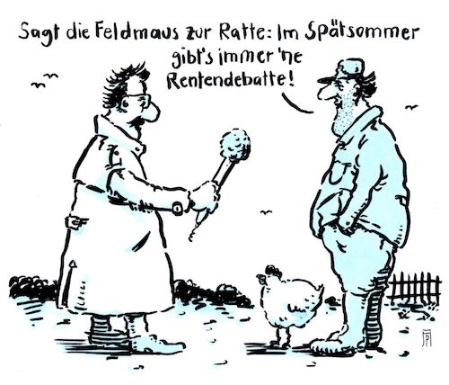 Cartoon: spätsommer (medium) by Andreas Prüstel tagged rentendebatte,koalitionsspitzenrunde,spätsommer,cartoon,karikatur,andreas,pruestel,rentendebatte,koalitionsspitzenrunde,spätsommer,cartoon,karikatur,andreas,pruestel