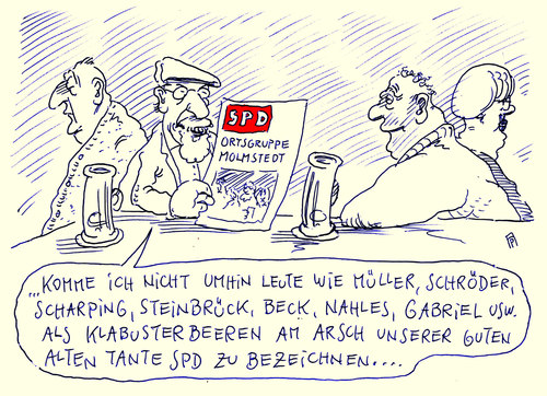 Cartoon: spd ortsgruppe (medium) by Andreas Prüstel tagged spd,parteibasis,ortsgruppe,wolfgang,müller,gerhard,schröder,rudolf,scharping,peer,steinbrück,volker,beck,andrea,nahles,sigmar,gabriel,klabusterbeeren,alte,tante,cartoon,karikatur,andreas,pruestel,spd,parteibasis,ortsgruppe,wolfgang,müller,gerhard,schröder,rudolf,scharping,peer,steinbrück,volker,beck,andrea,nahles,sigmar,gabriel,klabusterbeeren,alte,tante,cartoon,karikatur,andreas,pruestel