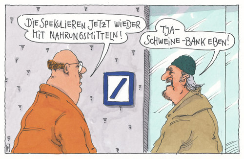 Cartoon: spekulatius (medium) by Andreas Prüstel tagged deutsche,bank,spekulationen,nahrungsmittel,schweine,cartoon,karikatur,deutsche,bank,spekulationen,nahrungsmittel,schweine,cartoon,karikatur