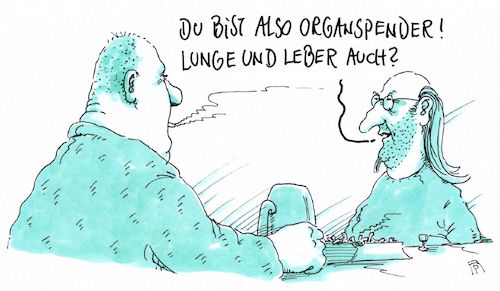 Cartoon: spender (medium) by Andreas Prüstel tagged organspender,rauchen,alkohol,lunge,leber,cartoon,karikatur,andreas,pruestel,organspender,rauchen,alkohol,lunge,leber,cartoon,karikatur,andreas,pruestel