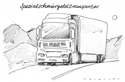 Cartoon: spezi (medium) by Andreas Prüstel tagged man,schmiergeldaffäre,cartoon,cartoons,schmiergeldaffäre,man,firma,transporte,transport,autos,lastwagen,affäre,schmiergeld,geld,finanzen,wirtschaft,schattenwirtschaft,kriminalität,skandal,verbrechen