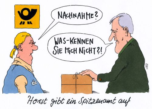 Cartoon: spitzenamt (medium) by Andreas Prüstel tagged horst,seehofer,csu,union,spitzenämter,spitzenamt,berlin,cartoon,karikatur,andreas,pruestel,horst,seehofer,csu,union,spitzenämter,spitzenamt,berlin,cartoon,karikatur,andreas,pruestel