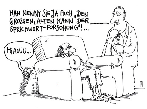 Cartoon: sprichwortexperte (medium) by Andreas Prüstel tagged sprichwörter,sprichwortforschung,forschung,sprichwortexperte,katze,im,sack,interview,cartoon,karikatur,andreas,pruestel,sprichwörter,sprichwortforschung,forschung,sprichwortexperte,katze,im,sack,interview,cartoon,karikatur,andreas,pruestel