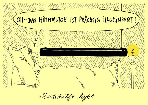 Cartoon: sterbehilfe light (medium) by Andreas Prüstel tagged sterbehilfe,tod,sterben,himmel,himmelstor,illuminierung,cartoon,karikatur,andreas,pruestel,sterbehilfe,tod,sterben,himmel,himmelstor,illuminierung,cartoon,karikatur,andreas,pruestel