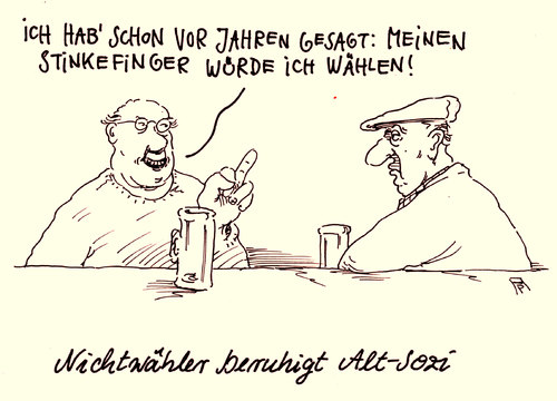 Cartoon: stinkefinger (medium) by Andreas Prüstel tagged peer,steinbrück,kanzlerkandidat,foto,bundestagswahl,nichtwähler,sozi,altsozi,spd,cartoon,karikatur,andreas,pruestel,peer,steinbrück,kanzlerkandidat,foto,bundestagswahl,nichtwähler,sozi,altsozi,spd,cartoon,karikatur,andreas,pruestel