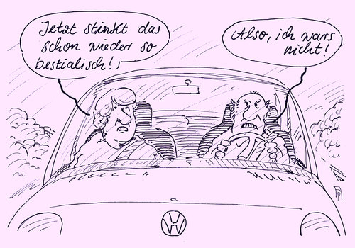 Cartoon: stinkig (medium) by Andreas Prüstel tagged vw,porsche,audi,abgasskandal,manipulation,abgaswerte,diesel,benziner,spritverbrauch,betrug,cartoon,karikatur,andreas,pruestel,vw,porsche,audi,abgasskandal,manipulation,abgaswerte,diesel,benziner,spritverbrauch,betrug,cartoon,karikatur,andreas,pruestel