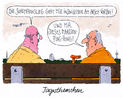 Cartoon: tagesthemchen (medium) by Andreas Prüstel tagged fußball,championsleague,bezahlfernsehen,verfassungsschutzpräsident,maaßen,cartoon,karikatur,andreas,pruestel,fußball,championsleague,bezahlfernsehen,verfassungsschutzpräsident,maaßen,cartoon,karikatur,andreas,pruestel