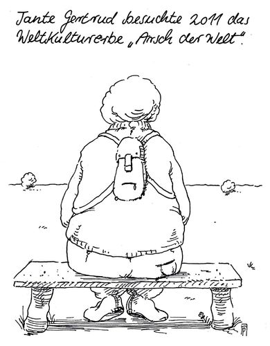 Cartoon: tante gertrud (medium) by Andreas Prüstel tagged weltkulturerbe,unesco,arsch,der,welt,reisen,tante,cartoon,karikatur,andreas,pruestel,weltkulturerbe,unesco,arsch,der,welt,reisen,tante,cartoon,karikatur,andreas,pruestel