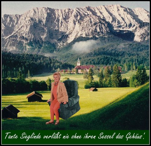 Cartoon: tante sieglinde (medium) by Andreas Prüstel tagged tante,sessel,spaziergang,senioren,alpen,wettersteingebirge,sieglinde,cartoon,collage,andreas,pruestel,tante,sessel,spaziergang,senioren,alpen,wettersteingebirge,sieglinde,cartoon,collage,andreas,pruestel