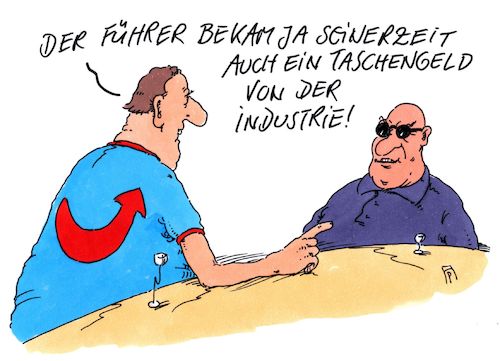 Cartoon: taschengeld (medium) by Andreas Prüstel tagged afd,spende,weidel,industrie,hitler,cartoon,karikatur,andreas,pruestel,afd,spende,weidel,industrie,hitler,cartoon,karikatur,andreas,pruestel