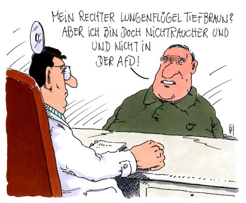 Cartoon: tiefbraun (medium) by Andreas Prüstel tagged afd,flügel,höckeflügel,rechtsradikal,cartoon,karikatur,andreas,pruestel,afd,flügel,höckeflügel,rechtsradikal,cartoon,karikatur,andreas,pruestel