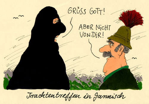 Cartoon: trachtentreffen (medium) by Andreas Prüstel tagged sieben,elmau,proteste,protestanten,schwarzer,block,einheimische,trachten,garmisch,partenkirchen,cartoon,karikatur,andreas,pruestel,sieben,elmau,proteste,protestanten,schwarzer,block,einheimische,trachten,garmisch,partenkirchen,cartoon,karikatur,andreas,pruestel