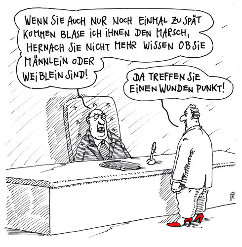 Cartoon: unentschieden (medium) by Andreas Prüstel tagged geschlechter,intersexualität,boss,chef,vorgesetzter,angestellter,arbeitnehmer,androhung,mann,frau,cartoon,karikatur,andreas,pruestel,geschlechter,intersexualität,boss,chef,vorgesetzter,angestellter,arbeitnehmer,androhung,mann,frau,cartoon,karikatur,andreas,pruestel