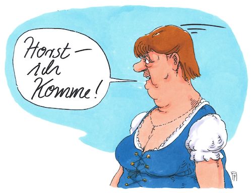 Cartoon: unionskuscheln (medium) by Andreas Prüstel tagged cdu,csu,merkel,seehofer,gemeinsames,wahlprogramm,bundestagswahl,bayernplan,dirndl,cartoon,karikatur,andreas,pruestel,cdu,csu,merkel,seehofer,gemeinsames,wahlprogramm,bundestagswahl,bayernplan,dirndl,cartoon,karikatur,andreas,pruestel