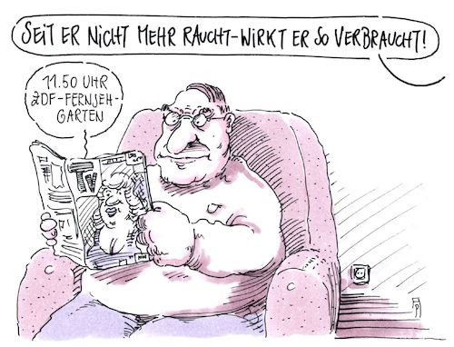 Cartoon: verbraucht (medium) by Andreas Prüstel tagged raucher,nichtraucher,tv,zdf,fernsehgarten,cartoon,karikatur,andreas,pruestel,raucher,nichtraucher,tv,zdf,fernsehgarten,cartoon,karikatur,andreas,pruestel