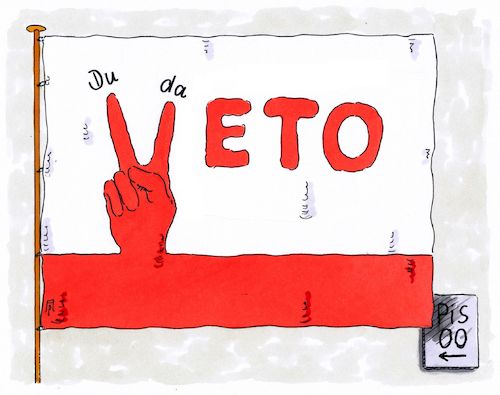 Cartoon: veto (medium) by Andreas Prüstel tagged polen,justizreform,gewaltenteilung,demokratie,veto,präsident,duda,pis,partei,niederlage,cartoon,karikatur,andreas,pruestel,polen,justizreform,gewaltenteilung,demokratie,veto,präsident,duda,pis,partei,niederlage,cartoon,karikatur,andreas,pruestel