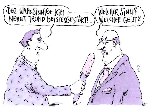 Cartoon: wahnsinn (medium) by Andreas Prüstel tagged usa,nordkorea,trump,kim,jong,un,kriegsrhetorik,drohungen,atomwaffen,kriegsgefahr,cartoon,karikatur,andreas,pruestel,usa,nordkorea,trump,kim,jong,un,kriegsrhetorik,drohungen,atomwaffen,kriegsgefahr,cartoon,karikatur,andreas,pruestel