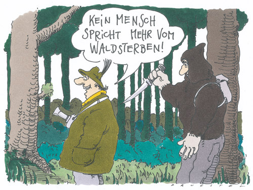 Cartoon: waldsterben (medium) by Andreas Prüstel tagged mord,verbrechen,wald,tod,waldsterben,waldsterben,tod,wald,verbrechen,mord,natur,mörder,kriminalität,opfer